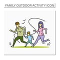 Family running color icon Royalty Free Stock Photo