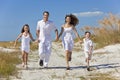 Family Running Having Fun At Beach Royalty Free Stock Photo