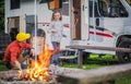 Family RV Road Trip Campsite