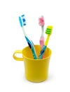 Family's tooth-brushes Royalty Free Stock Photo