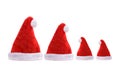 Four family santa hats seaonal fun Royalty Free Stock Photo