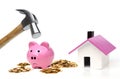 Family saving money for buying a house Royalty Free Stock Photo