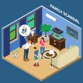 Family Scandal Isometric Composition Royalty Free Stock Photo