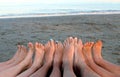 Family in the seaside resort on the Sea Beach Royalty Free Stock Photo