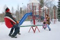 Family on seesaw