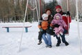 Family on seesaw Royalty Free Stock Photo