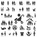 Family set of icon Royalty Free Stock Photo