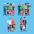 Family set of cartoons collection Royalty Free Stock Photo