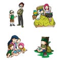 Family Daily Set Collection Color Illustration Design