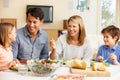 Family sharing meal