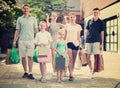 Ã¯Â»Â¿family shopping in city Royalty Free Stock Photo