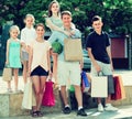 Ã¯Â»Â¿family shopping in city Royalty Free Stock Photo