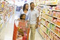 Family shopping in supermarket