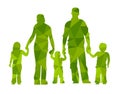 Family silhouettes parents and children vector illustraion people