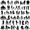 Family Silhouettes . Vector illustration