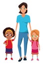 Family single mother with two kids Royalty Free Stock Photo