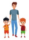 Family single parent with childrens cartoon