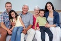 Family sitting on sofa Royalty Free Stock Photo