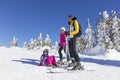 Family on the ski slope Royalty Free Stock Photo