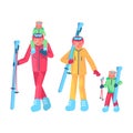 Family of skiers