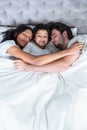 Family sleeping together Royalty Free Stock Photo