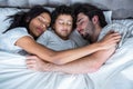 Family sleeping together Royalty Free Stock Photo