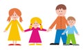 Family, smile, four peole, vector illustration