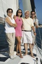 Family smiling on Sailboat