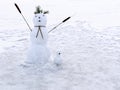 Family snowmen of two figures