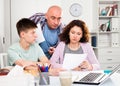 Family with son working with papers Royalty Free Stock Photo