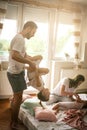 Family spending free time at home. Royalty Free Stock Photo