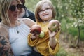 Family spending time in farm Royalty Free Stock Photo