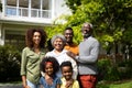 Family spending time together in the garden Royalty Free Stock Photo