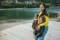 Family spending time together by the lake Royalty Free Stock Photo