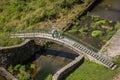 Family on the arched bridge