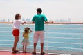 Family standing on cruise liner deck Royalty Free Stock Photo
