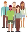 Family standing. Different people together. Human crowd Royalty Free Stock Photo