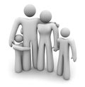 Family Standing Together - Dad, Mom and 2 Kids Royalty Free Stock Photo