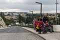 Family strolling in Jerusalem
