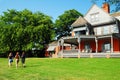 A family strolls the grounds of Sagamore Hill Royalty Free Stock Photo