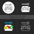 Family-style meals takeout dark theme icon