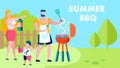 Family Summer Barbeque Party Flat Banner Template