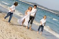 family summer beach vacation Royalty Free Stock Photo