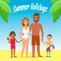 Family on Summer Holidays Social Media Banner Royalty Free Stock Photo