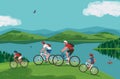 Family summer outdoors active lifestyle vector