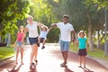 Family in summer park. Parents and kids outdoor Royalty Free Stock Photo