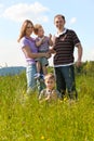 Family summer - playing on the meadow Royalty Free Stock Photo