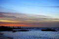 Family with sunset background Royalty Free Stock Photo