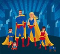 Family Of Superheroes Together Poster