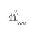 Family in swimming poll icon. Element of swimming poll thin line icon